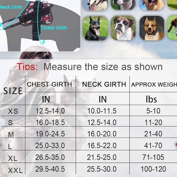 Bolux Dog Harness, No-Pull Reflective Vest, Breathable Adj- w/Handle-Sz XL - Picture 8 of 8